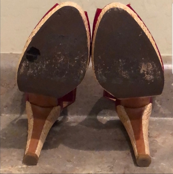 STUART WEITZMAN - Red Patent Leather Slingbacks - US 10 - Picture 4 of 6